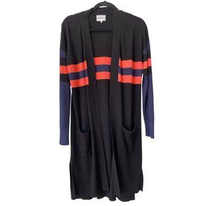 Olive + Oak Striped Open Front Cardigan Duster Womens S Colorblock Knitwear Cozy